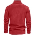 thumbnail image 4 of LNZGNM Mens Quarter Zip Pullover Mock Neck Long Sleeve 1/4 Zipper Pullover Casual Mens Zip Up Hoodie Midweight Red Zip Up Hoodie Fall Fleece Clothes, Red M, 4 of 4