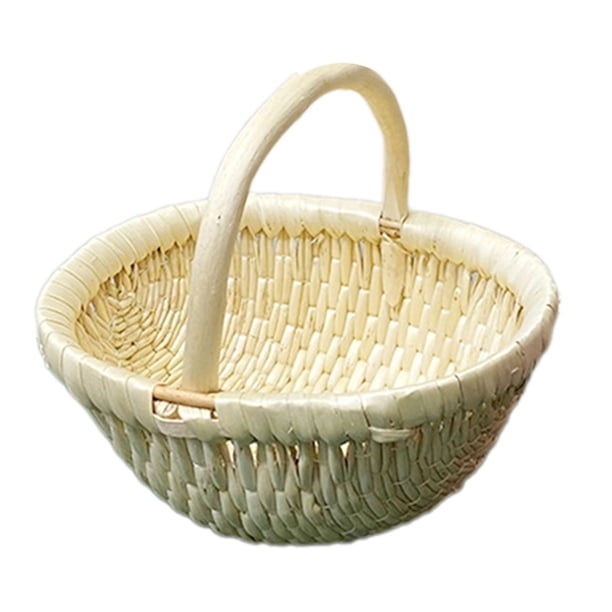 Cesta de frutas tejida a mano, cesta tejida para fruta, cesta para escritorio de cocina, restaurante Beige