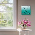 thumbnail image 4 of Framed Canvas Wall Art for Living Room Hockey Player Wall Decor, Sports Ground Ombre Turquoise Aesthetic Paintings for Bedroom Office Kitchen Bathroom, Ready to Hang Artwork Wall Pictures 8x8 Inch, 4 of 9
