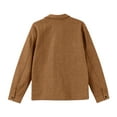 thumbnail image 6 of Men's Wool Blend Jacket Solid Color Lapel Button Front Flap Double Pocket Utility Coat for Fall Winter Business Christmas,Khaki,L, 6 of 9