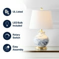 thumbnail image 6 of Holly 20.5" Marbleized Ceramic LED Table Lamp, Blue/White, 6 of 9