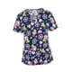 thumbnail image 5 of Camiseta exfoliante con cuello en V para mujer, ropa de trabajo, uniforme de trabajo de enfermera transpirable, camiseta exfoliante de enfermería para Azul oscuro, 5 of 10