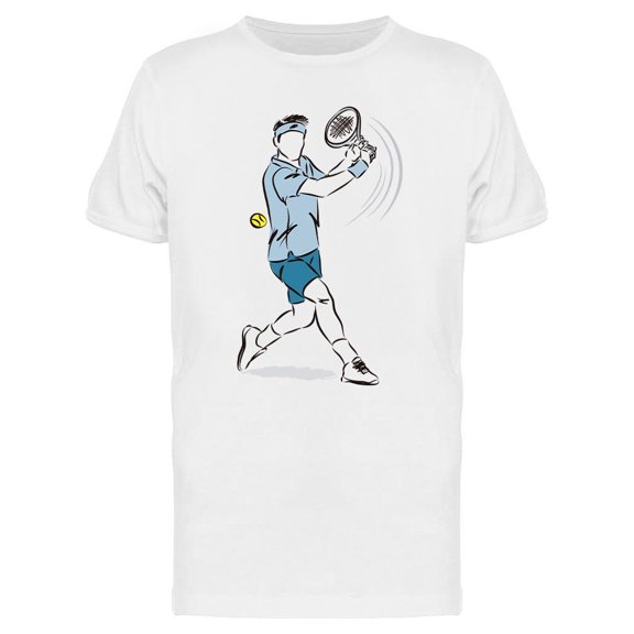 Tennis Player Man Swing T-Shirt Men -Image by Shutterstock, Male XX-Large