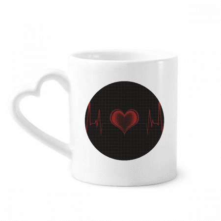 

Heart Electrocardiogram Design Mug Coffee Cerac Drinkware Glass Heart Cup