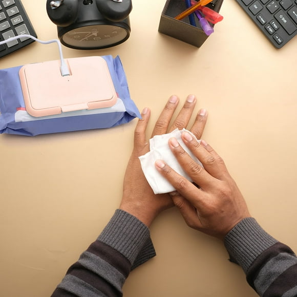 Calentador de Toallitas Húmedas para Bebé, Control de Temperatura Constante, Puerto Usb, Portátil para Viajes En Familia, Efecto Hidratante Cálido, Adaptador para Coche Incluido, Compatibili
