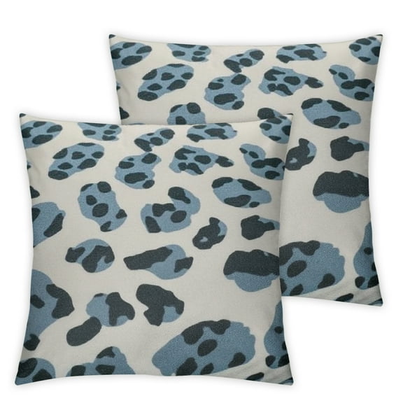 Throw Pillowcase Blue Leopard Animal Print Lumbar Throw Pillow Cover Set of 2 Wild Animal Print Decorative Pillow Home Abstract Cushion Cases for Couch Living Room Car