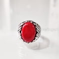 thumbnail image 2 of Coral Mans Ring, Natural Red Coral Ring, Unisex Ring, Silver Jewelry, 925 Silver Ring, Birthday Gift, Heavy Mens Ring, Arabic Design, Ottoman Style Ring, Christmas, Turkey Mens Signet Ring, 2 of 7