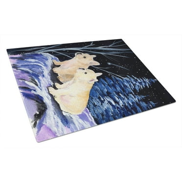 Carolines Treasures SS8395LCB Starry Night French Bulldog Glass Cutting Board Large 12H x 16W multicolor