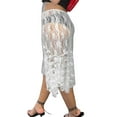 thumbnail image 6 of Lamuusaa Women Midi Skirt, Low Waist Flower See-through Irregular Summer Skirt for  Beach Vacation, 6 of 7