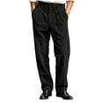 thumbnail image 2 of YABCSAZ Men's Dress Pants Corduroy Straight-Leg Business Pants with Button and Zipper for Commuter Office Wear Solid Color Casual Trousers, Black, 2 of 8