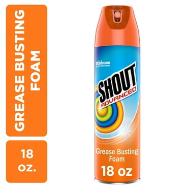 Shout Advanced Grease Busting Foam, Laundry Stain Remover, 18 oz