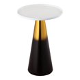 thumbnail image 1 of TOV Furniture Table d'Appoint Ombre 23" Moderne en Fer Métal et MDF en Blanc/or, 1 of 5