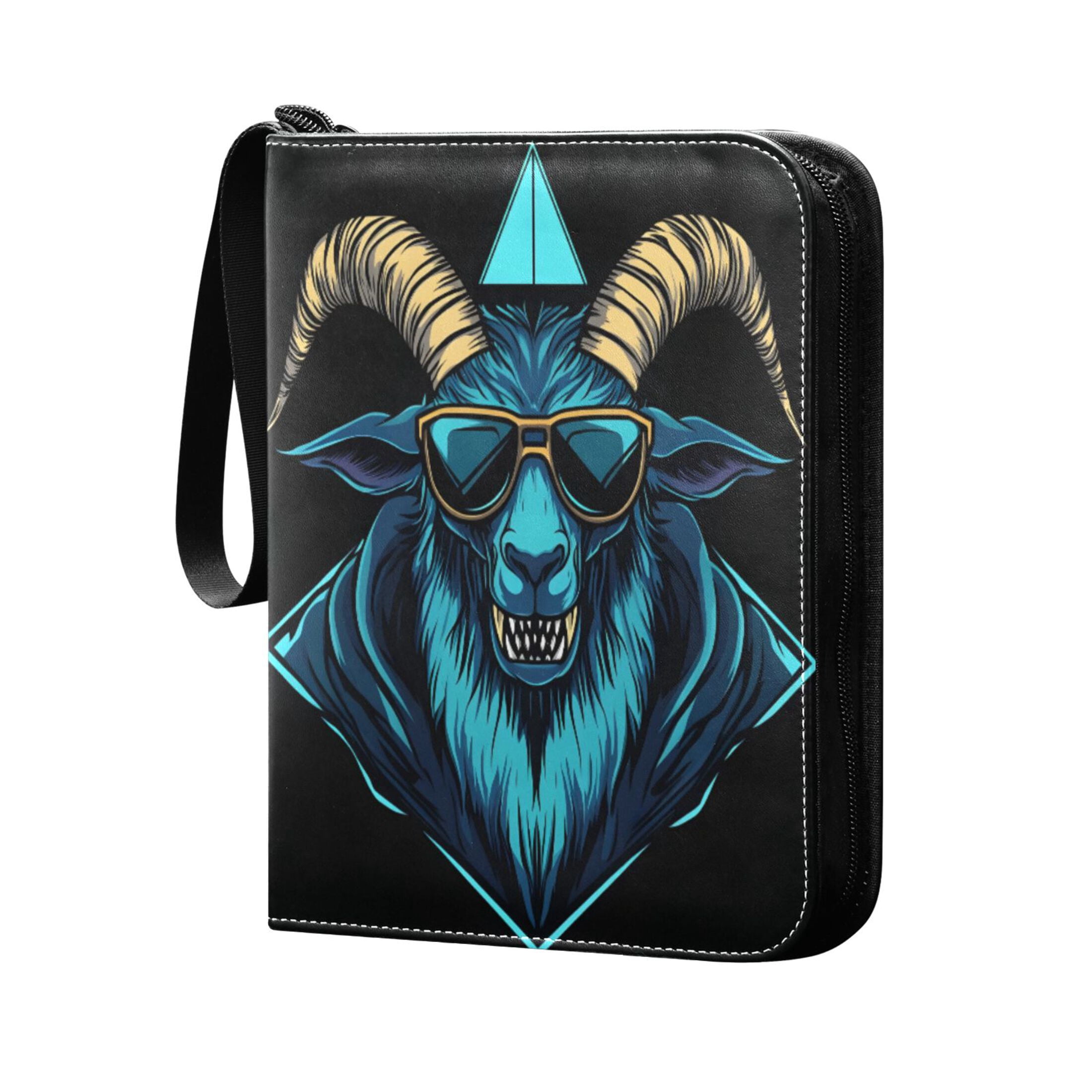 ALAZA Cool Goat Trading Card Binder 4 Pocket Cards Collection Album 400 Folder Holder