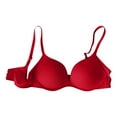 thumbnail image 3 of DuoJiaJ Women Casual Simple Solid Color Triangle Cup No Steel Ring Bra Comfortable Light And Beautiful Back Underwear Bras for Women Red, 3 of 4