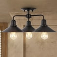 thumbnail image 4 of JONATHAN Y Calvin 18.5" 3-Light Iron Industrial LED Semi Flush Mount, Oil Rubbed Bronze, JYL7498A, 4 of 8