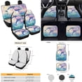 thumbnail image 4 of Yuyamidu Dolphin Car Seat Cover for Women Rainbow Car Carpet Mats Steering Wheel Cover Seatbelt Pads Handbrake Cover Gear Shift Knob Cover Coasters, 15pcs, 4 of 6