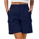 thumbnail image 2 of Pantalones de Carga de las Mujeres con Bolsillos Color Sólido Ropa de Trabajo Elástica Cintura Multi-Bolsillo Pantalones de Cinco Pulgadas, 2 of 6
