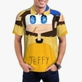 thumbnail image 2 of Lsque Sml Jeffy Pattern Golf Shirts for Men Dry Fit Print Moisture Wicking Performance Short Sleeve Polo Shirt-XX-Large, 2 of 7