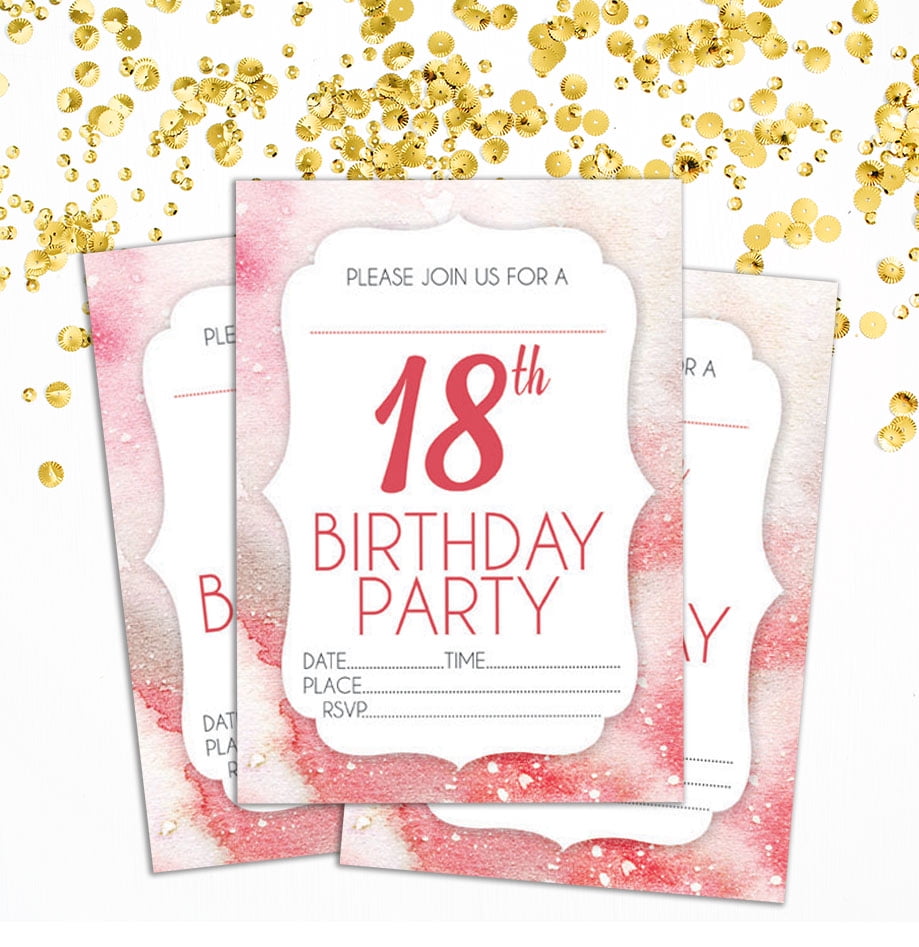 Darling Souvenir White Birthday Invitation Card Printable Elegant Fill or  Write In Blank Party Invites 28 Pcs 5 x 7 Inches - Walmart.com