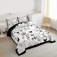 thumbnail image 3 of Manfei Grey Flower Floral Bedding Comforter Set for Girls, Cartoon Butterfly Twin Comforter Sets, Retro Western Theme Reversible Bedding Set, Ultra Soft Home Decor, 2pcs, 3 of 8
