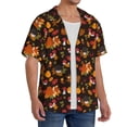 thumbnail image 2 of Honeii Autumn Hedgehog and Fox Cute for Men's Short-Sleeved Button-Up Collared Shirt Featuring A Pocket, Perfect for Beach Vacations, And Travel Adventures.-Large, 2 of 5