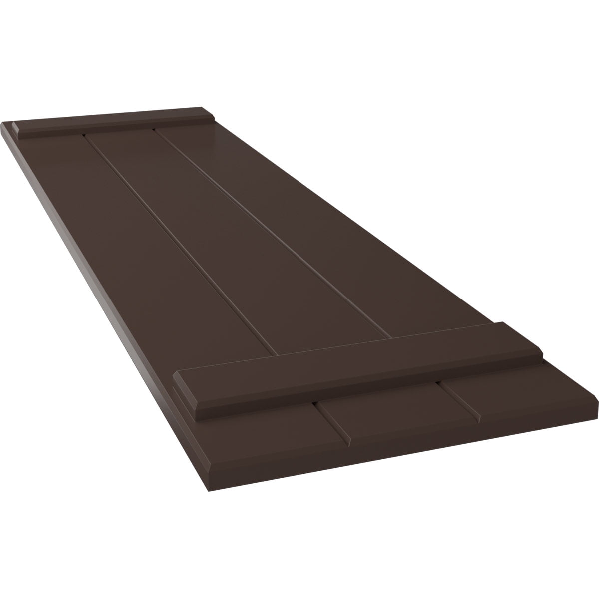 Ekena Millwork 16 1/8"W x 29"H True Fit PVC Three Board Joined Board-n-Batten Shutters, Raisin Brown (Per Pair - Hardware Not Included)