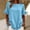 Light Blue, variant on BXJX Womens Cotton-Linen T-shirts, Crew Neck Short Sleeve Ruffle Hem Casual Summer Tops White Size S-2XL