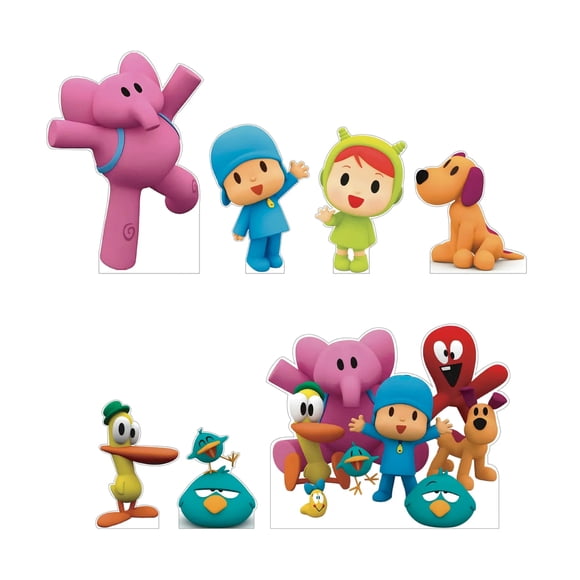Pocoyó Siluetas Decorativas con Base, Kit 7 Piezas
