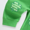 thumbnail image 4 of mgoYE Baby Boy Clothes 12 Months Toddler Baby St Patrick Day Outfit Clover Embroidery Striped Long Sleeve Sweatshirt and Pants Set(Green,12-18 Months), 4 of 8