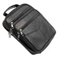 thumbnail image 5 of Men's Shoulder Bag, Black, Adjustable Strap, Natural Leather, 5 of 5