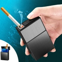 Cagogo under $5 USB Rechargeable Lighter, Windproof Flameless USB Rechargeable Lighter, Cigarette Case and Lighter Combo, Plasma Arc Electronic Lighter, Home Kitchen Car Use