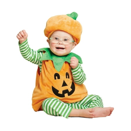 Infant Boys Padded Orange Pumpkin Vest Baby Halloween Costume 0-6M
