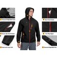 thumbnail image 5 of Little Donkey Andy Men's High-performance Waterproof Rain Jacket Ultra Lightweight Outdoor Rain Coat Shell for Golf Black S, 5 of 7