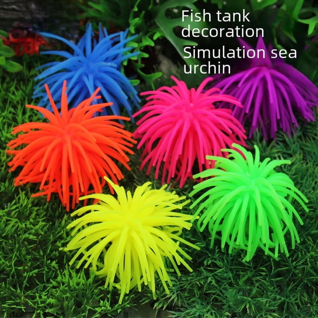Acuario de pecera, simulación de paisaje, coral blando, erizo de mar, pez ornamental, césped de agua mediano, decoración