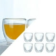 thumbnail image 2 of GUOOL Tasse en Verre 80ml Double Paroi Soufflée à la Main Anti-Brûlure 6 Pcs Vaisselle, 2 of 8