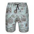 thumbnail image 3 of Pofeuu Pirate Adventure Map Prin Men's Swim Trunks Quick Dry Bathing Suit Swimming Board Shorts Mesh Lining Beach Swimwear-XX-Large, 3 of 6
