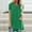 Green, variant on Jacenvly 2024 new ladies plus size tops tunic Casual Women's Summer Solid Round Neck Loose Short Sleeve T-shirt Blouse soft Satiny Ruffle Trim FlounceCrewneck summer clothes for women Green