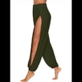 thumbnail image 2 of Pantalones Harén con Abertura Alta para Mujer, Pantalones Harén Hippies. Verde M, 2 of 7
