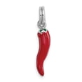 thumbnail image 3 of White Sterling Silver Charm Pendant Red 22 mm 5 Rhodium-Platedred Enamel Pepper, 3 of 4