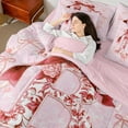 thumbnail image 4 of Castle Fairy Letter Personalized 7 Pieces Bedding Comforter Set,Bowknot Flower Full Bedding Set Lightweight,Pink Red Fitted Sheet Flat Sheet,Lightweight Initial Room Decoration, 4 of 7