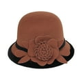 thumbnail image 1 of PEIXUN Chapeau de Pêcheur Décontracté pour Femmes Automne et Hiver avec Fleurs, 1 of 2