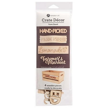 Hampton Art Brown Wood Crate Décor Farm Stand Labels, 4 Piece