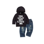 Toddler Baby Boy Outfits Hoodie Sweatshirts  Jeans Clothes Set Fall Winter 6 9 12 18 24 Months