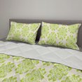 thumbnail image 2 of Abstract Comforter & Sham Bedding Set, Natural Layout of Flower Shapes Drawn with Many Intersecting Streaks, 3 pcs Duvet Set Microfiber Filling Quilt, 5 Sizes, Yellow Green and Cream, by Ambesonne, 2 of 4