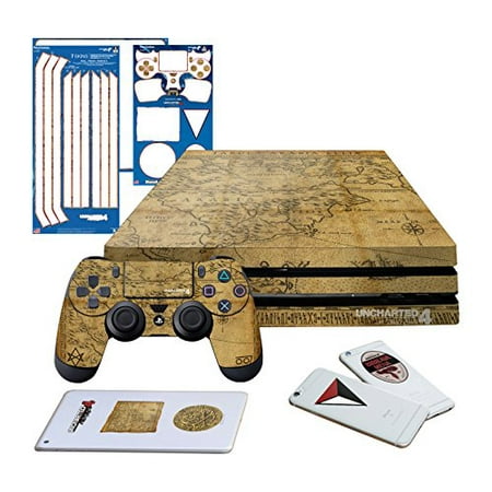 Controller Gear Uncharted 4 Map - PS4 PRO Horizontal Console & Controller Gaming Skin Pack - Licensed by
