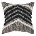 thumbnail image 1 of LR Resources PILLO07339BKNIIPL Fringe Metallic Square Throw Pillow - Black & Natural, 1 of 1