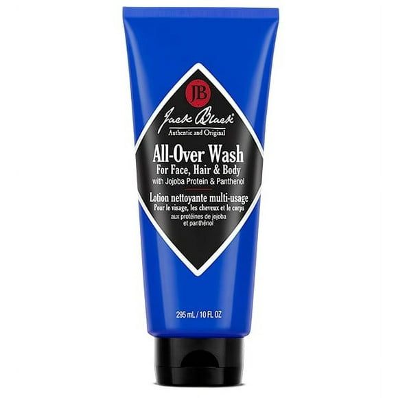 Jack Black All-Over Wash for Face Hair & Body with Wheat Protein & Panthenol 10oz
