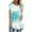 Light Blue, variant on IROINNID Oversize loose Tops For Women Summer Printed Round-Neck Loose Short Pullover Sleeve Blouse Under 10$