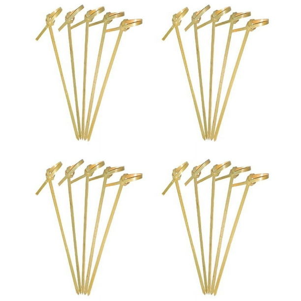 1200 Piezas Selecciones de Cóctel de Bambú Palillos de Cóctel Palillos de Bambú Palillos de Dientes para Aperitivos 4 Pulgadas