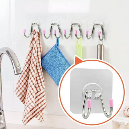 

Cheers US 12Pcs Large Adhesive Hooks 44Ib(Max) Waterproof and Rustproof Wall Hooks for Hanging Heavy Duty Transparent Reusable Seamless Hooks Nail Free Sticky Hangers